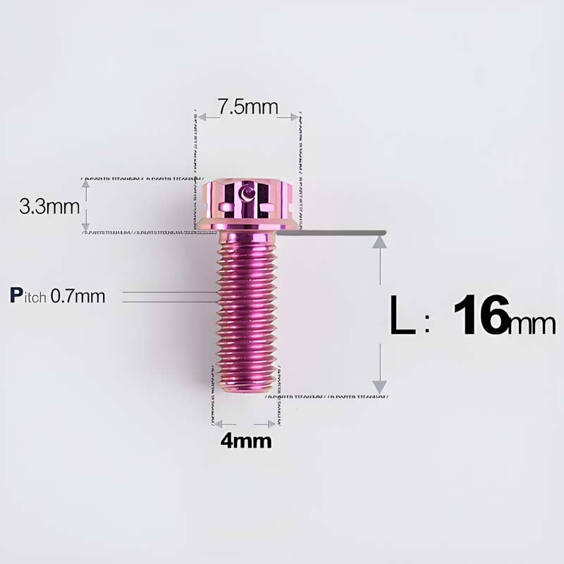 M4 × L6/8/10-25mm Titanium Alloy Bolts For Motorcycle