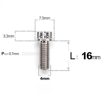 M4 × L6/8/10-25mm Titanium Alloy Bolts For Motorcycle