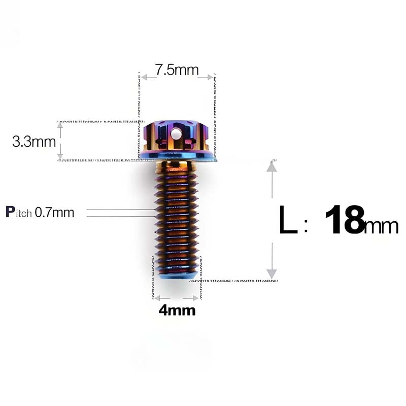 M4 × L6/8/10-25mm Titanium Alloy Bolts For Motorcycle