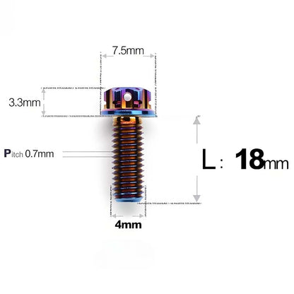 M4 × L6/8/10-25mm Titanium Alloy Bolts For Motorcycle