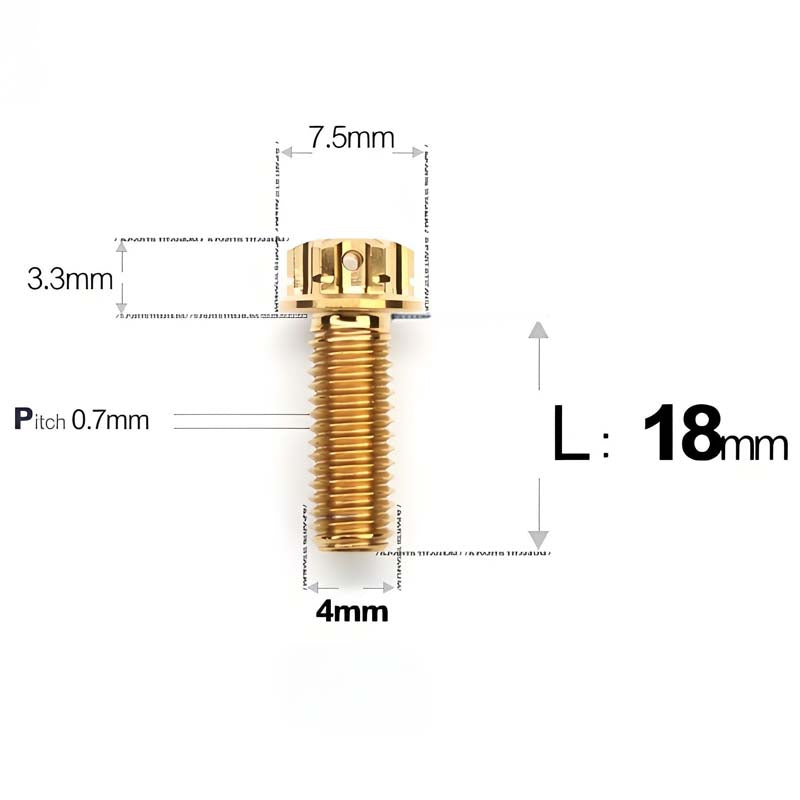 M4 × L6/8/10-25mm Titanium Alloy Bolts For Motorcycle