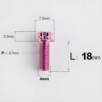 M4 × L6/8/10-25mm Titanium Alloy Bolts For Motorcycle