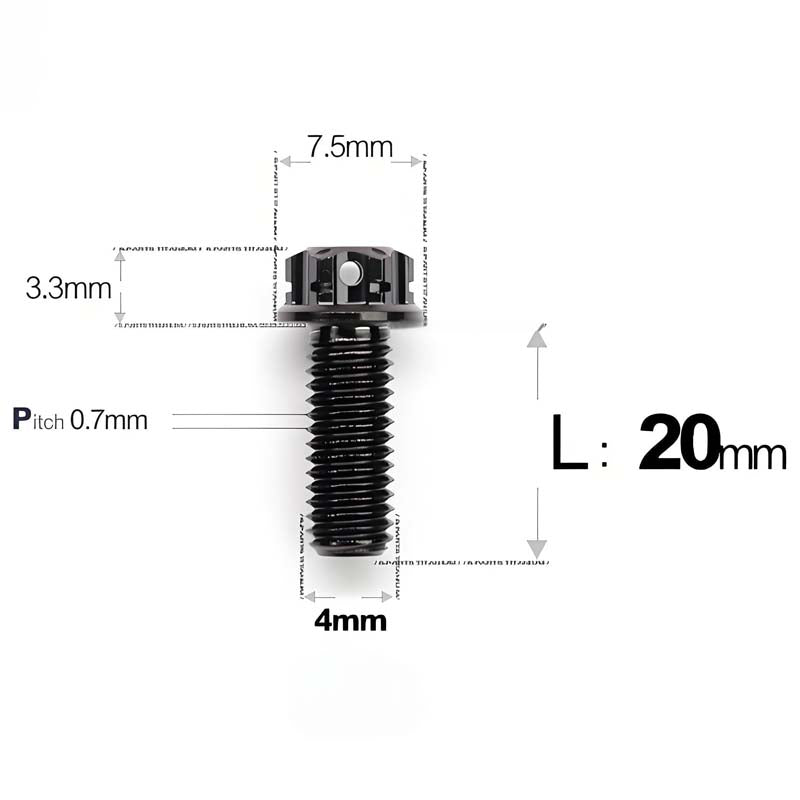 M4 × L6/8/10-25mm Titanium Alloy Bolts For Motorcycle