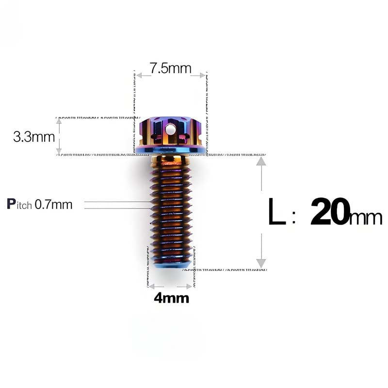 M4 × L6/8/10-25mm Titanium Alloy Bolts For Motorcycle