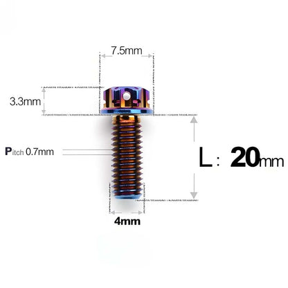 M4 × L6/8/10-25mm Titanium Alloy Bolts For Motorcycle