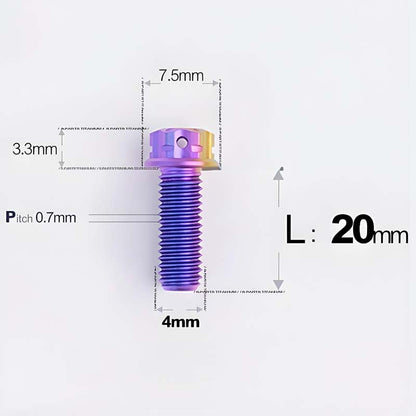 M4 × L6/8/10-25mm Titanium Alloy Bolts For Motorcycle