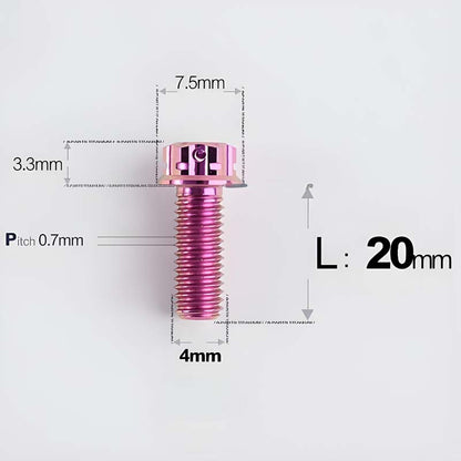 M4 × L6/8/10-25mm Titanium Alloy Bolts For Motorcycle