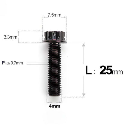 M4 × L6/8/10-25mm Titanium Alloy Bolts For Motorcycle