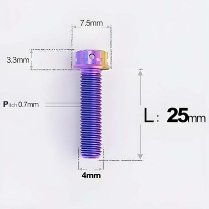 M4 × L6/8/10-25mm Titanium Alloy Bolts For Motorcycle