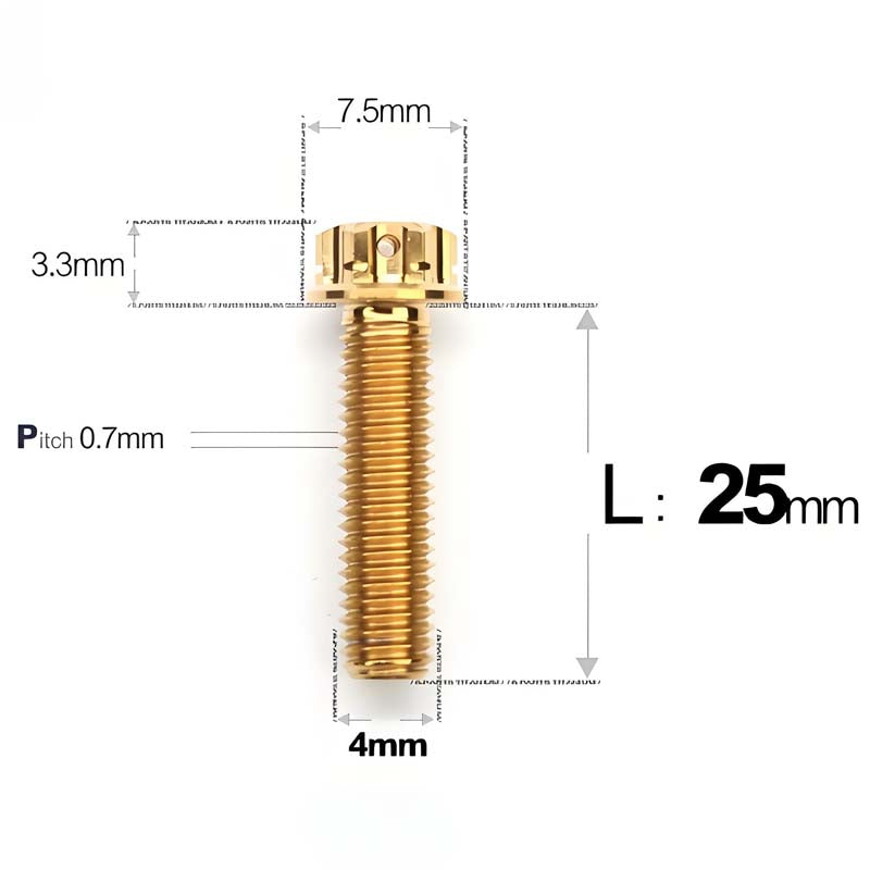 M4 × L6/8/10-25mm Titanium Alloy Bolts For Motorcycle