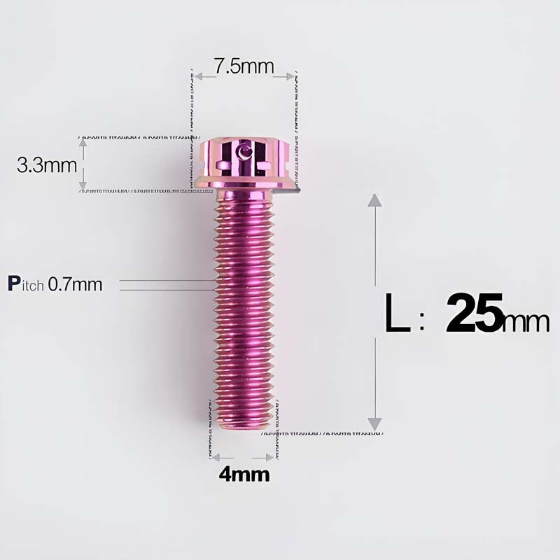 M4 × L6/8/10-25mm Titanium Alloy Bolts For Motorcycle