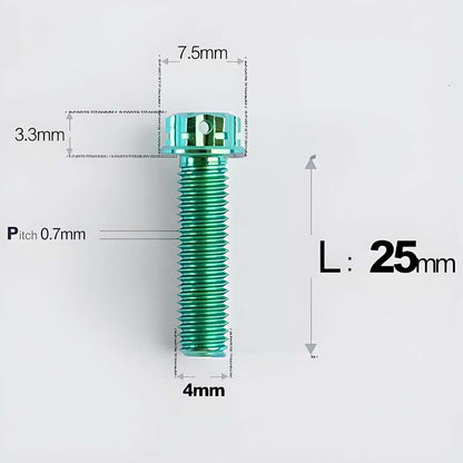 M4 × L6/8/10-25mm Titanium Alloy Bolts For Motorcycle