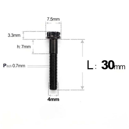 M4 × L30/35/40/45/50mm Titanium Alloy Bolts For Motorcycle