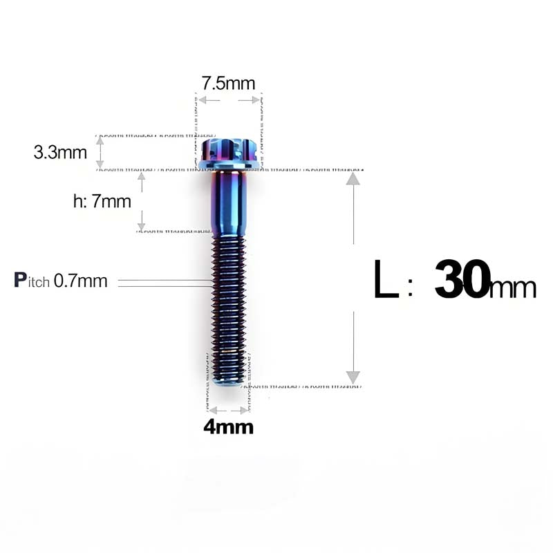 M4 × L30/35/40/45/50mm Titanium Alloy Bolts For Motorcycle