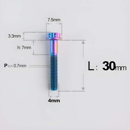 M4 × L30/35/40/45/50mm Titanium Alloy Bolts For Motorcycle