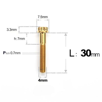 M4 × L30/35/40/45/50mm Titanium Alloy Bolts For Motorcycle