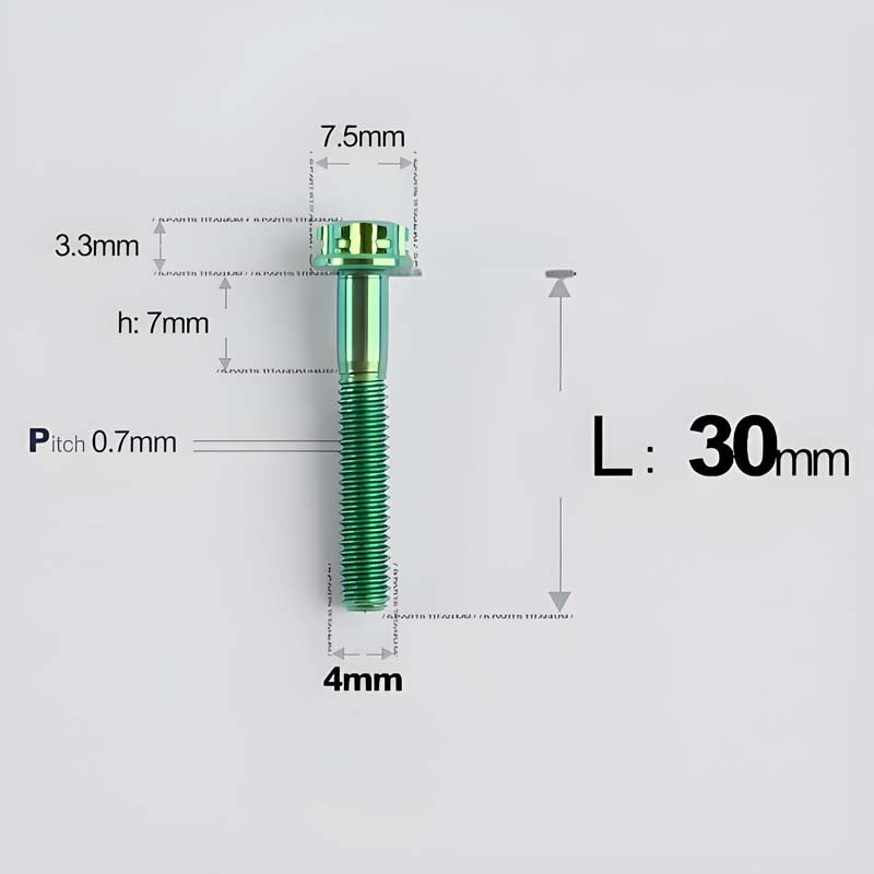 M4 × L30/35/40/45/50mm Titanium Alloy Bolts For Motorcycle