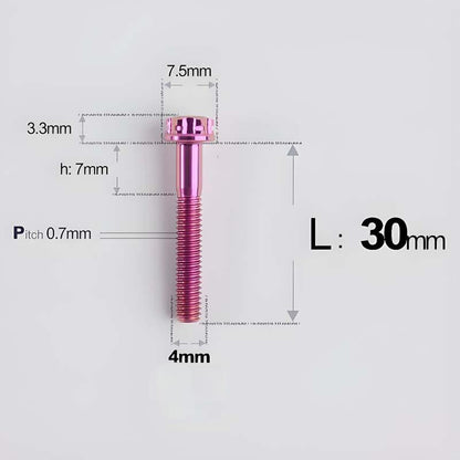 M4 × L30/35/40/45/50mm Titanium Alloy Bolts For Motorcycle