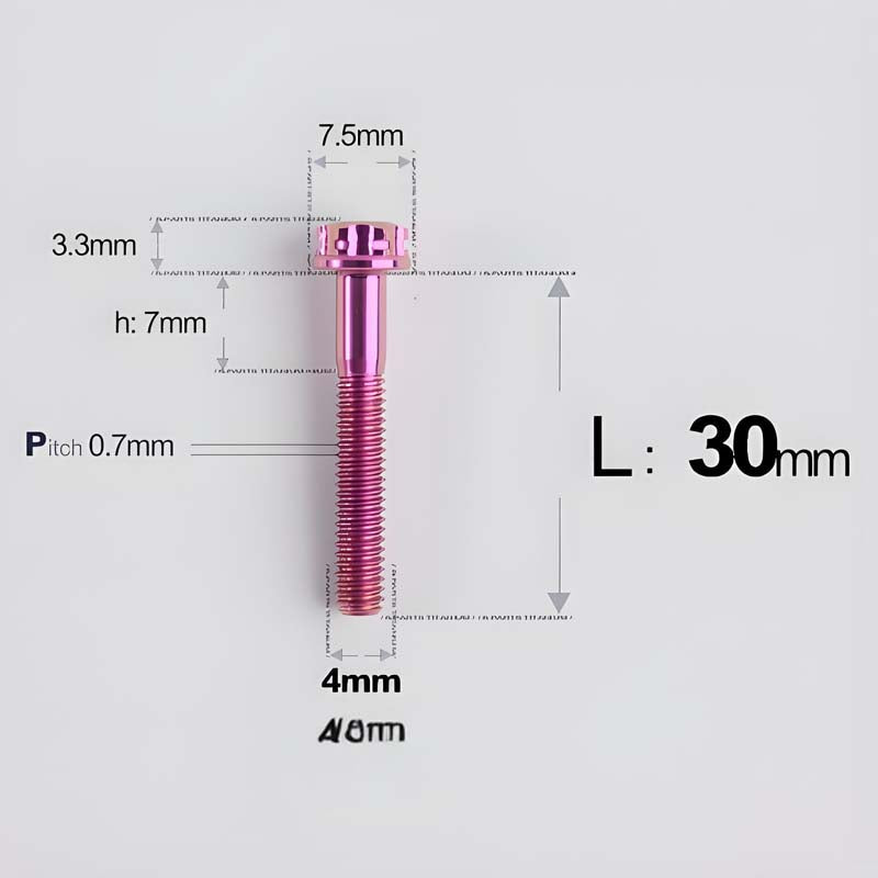 M4 × L30/35/40/45/50mm Titanium Alloy Bolts For Motorcycle