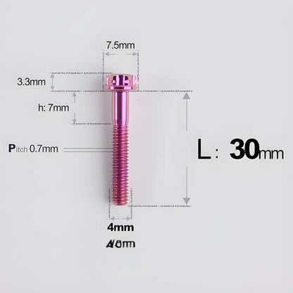 M4 × L30/35/40/45/50mm Titanium Alloy Bolts For Motorcycle