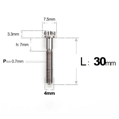 M4 × L30/35/40/45/50mm Titanium Alloy Bolts For Motorcycle