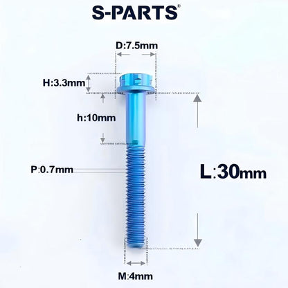 M4 × L30/35/40/45/50mm Titanium Alloy Bolts For Motorcycle