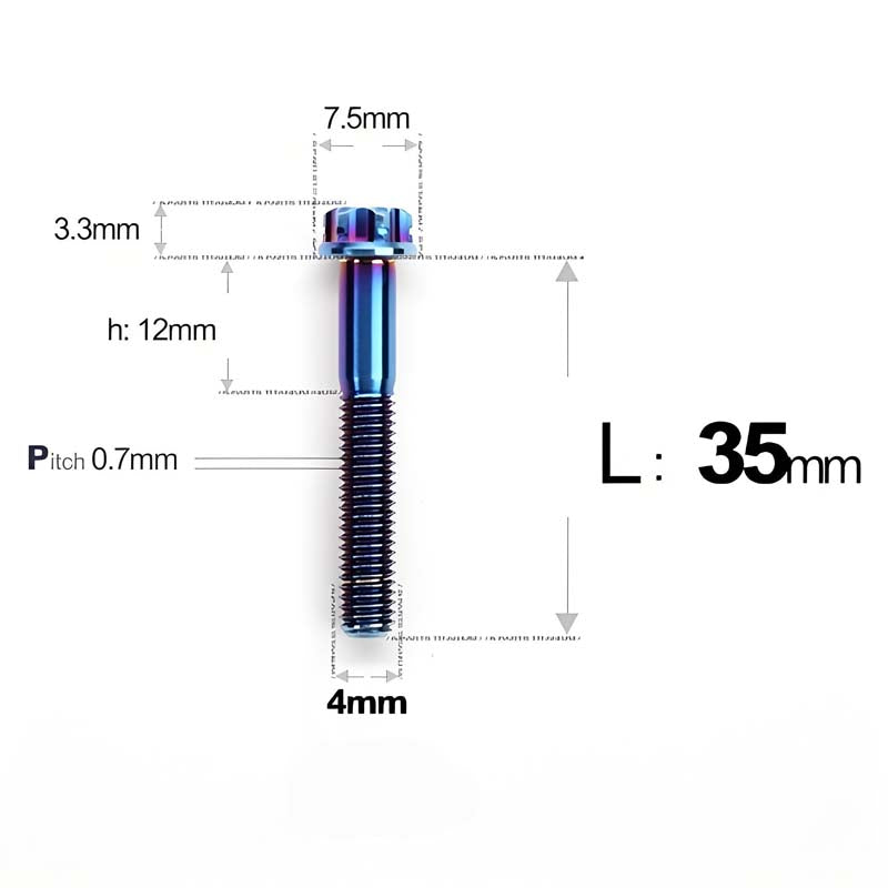 M4 × L30/35/40/45/50mm Titanium Alloy Bolts For Motorcycle