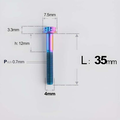 M4 × L30/35/40/45/50mm Titanium Alloy Bolts For Motorcycle