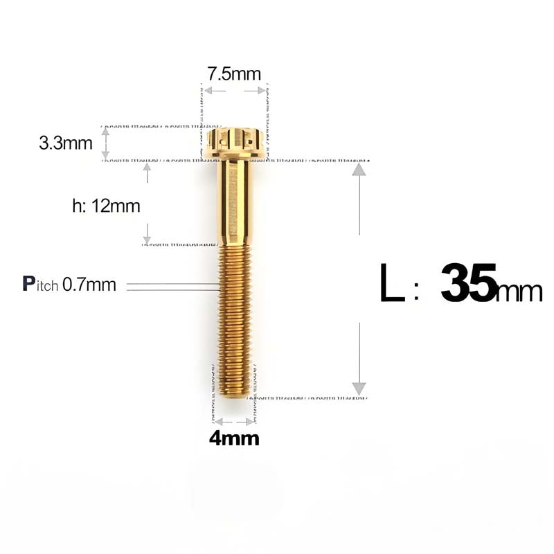 M4 × L30/35/40/45/50mm Titanium Alloy Bolts For Motorcycle