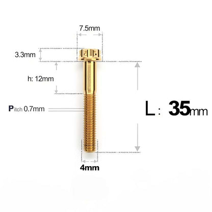 M4 × L30/35/40/45/50mm Titanium Alloy Bolts For Motorcycle