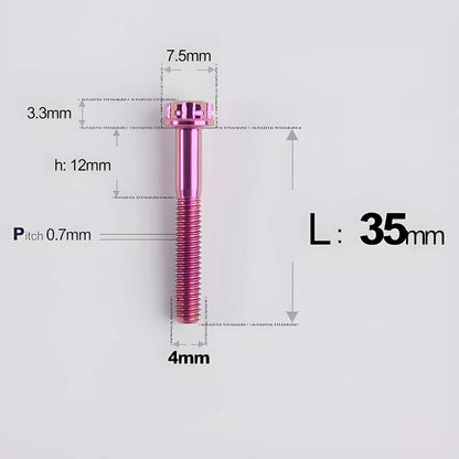 M4 × L30/35/40/45/50mm Titanium Alloy Bolts For Motorcycle