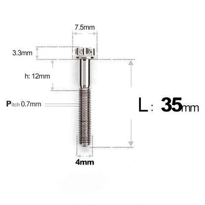 M4 × L30/35/40/45/50mm Titanium Alloy Bolts For Motorcycle