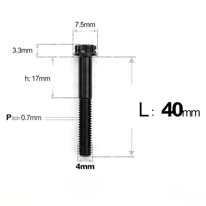 M4 × L30/35/40/45/50mm Titanium Alloy Bolts For Motorcycle