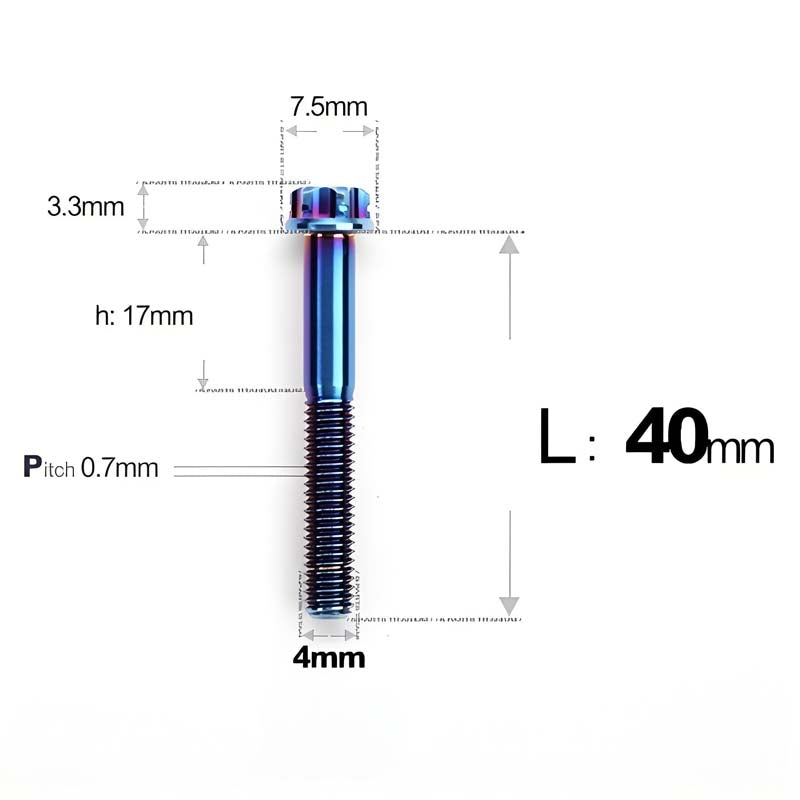 M4 × L30/35/40/45/50mm Titanium Alloy Bolts For Motorcycle