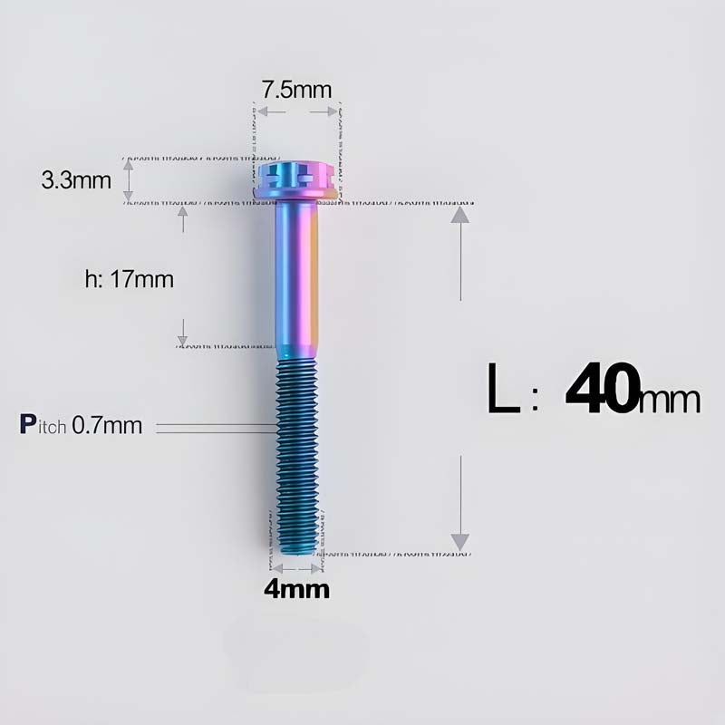 M4 × L30/35/40/45/50mm Titanium Alloy Bolts For Motorcycle