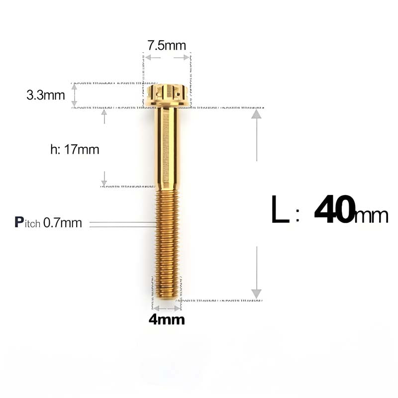 M4 × L30/35/40/45/50mm Titanium Alloy Bolts For Motorcycle