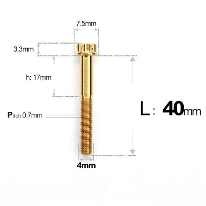 M4 × L30/35/40/45/50mm Titanium Alloy Bolts For Motorcycle