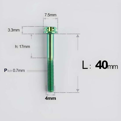 M4 × L30/35/40/45/50mm Titanium Alloy Bolts For Motorcycle