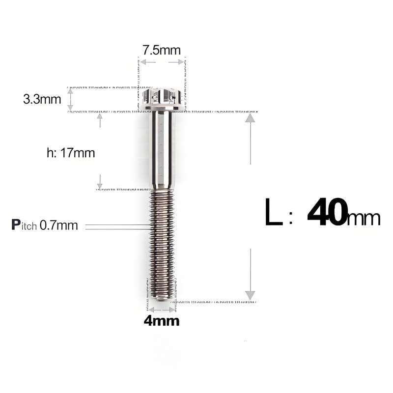 M4 × L30/35/40/45/50mm Titanium Alloy Bolts For Motorcycle