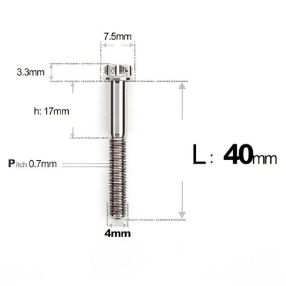 M4 × L30/35/40/45/50mm Titanium Alloy Bolts For Motorcycle