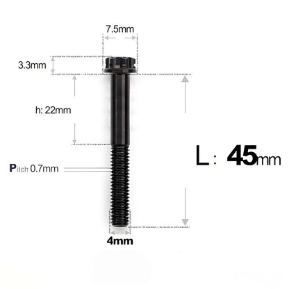 M4 × L30/35/40/45/50mm Titanium Alloy Bolts For Motorcycle