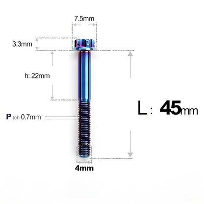 M4 × L30/35/40/45/50mm Titanium Alloy Bolts For Motorcycle