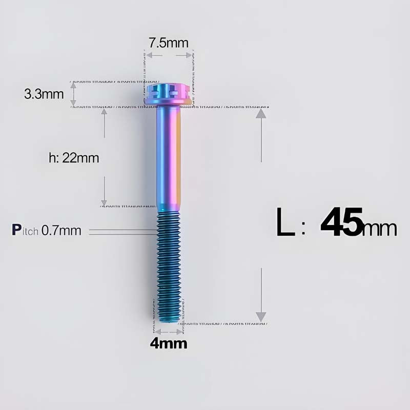 M4 × L30/35/40/45/50mm Titanium Alloy Bolts For Motorcycle