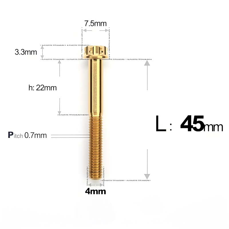 M4 × L30/35/40/45/50mm Titanium Alloy Bolts For Motorcycle