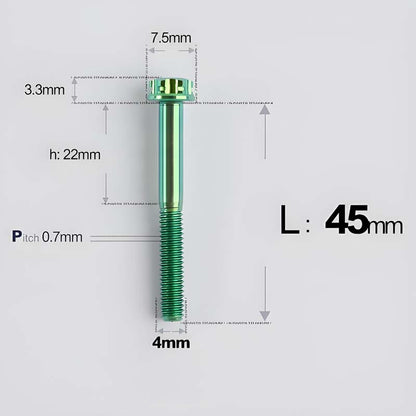 M4 × L30/35/40/45/50mm Titanium Alloy Bolts For Motorcycle
