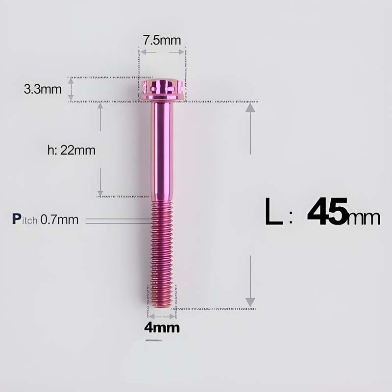 M4 × L30/35/40/45/50mm Titanium Alloy Bolts For Motorcycle