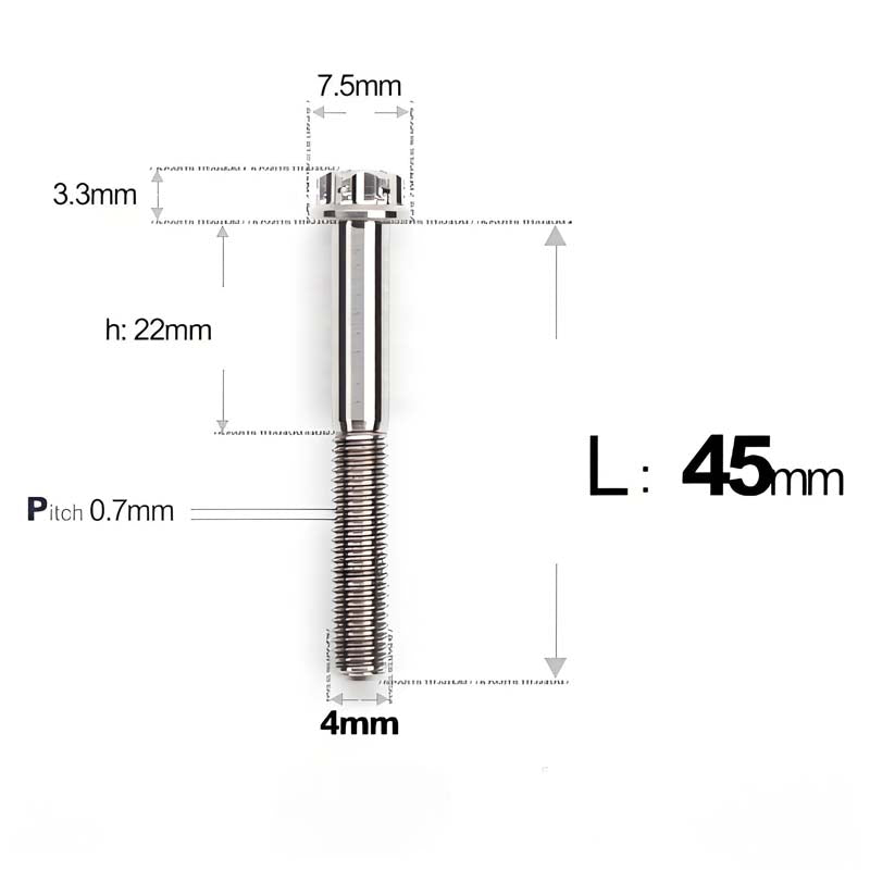 M4 × L30/35/40/45/50mm Titanium Alloy Bolts For Motorcycle