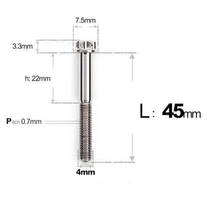 M4 × L30/35/40/45/50mm Titanium Alloy Bolts For Motorcycle