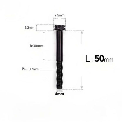M4 × L30/35/40/45/50mm Titanium Alloy Bolts For Motorcycle