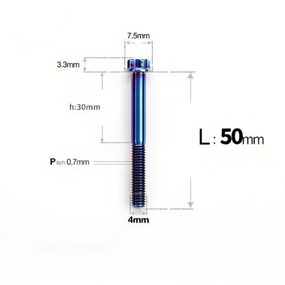 M4 × L30/35/40/45/50mm Titanium Alloy Bolts For Motorcycle